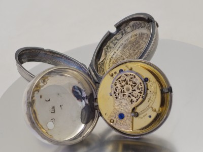 18th century gilt full plate fusee verge watch. Serviced.